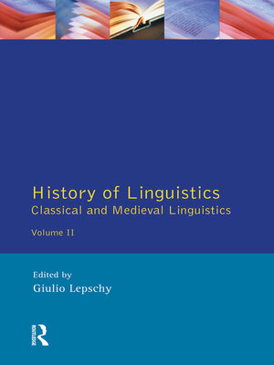 cover image of History of Linguistics Volume II
